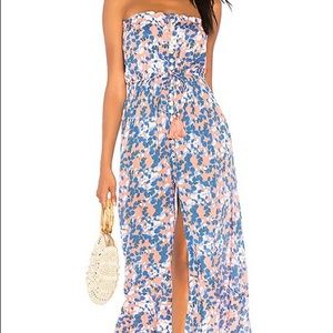 RYDEN DRESS IN SHIMMER PEACH & BLUE S/M